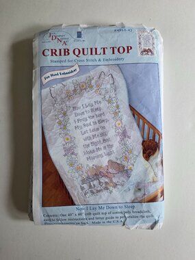 Jack Dempsey Cross Stitch & Embroidery  "Now I Lay Me Down to Sleep" Crib Top